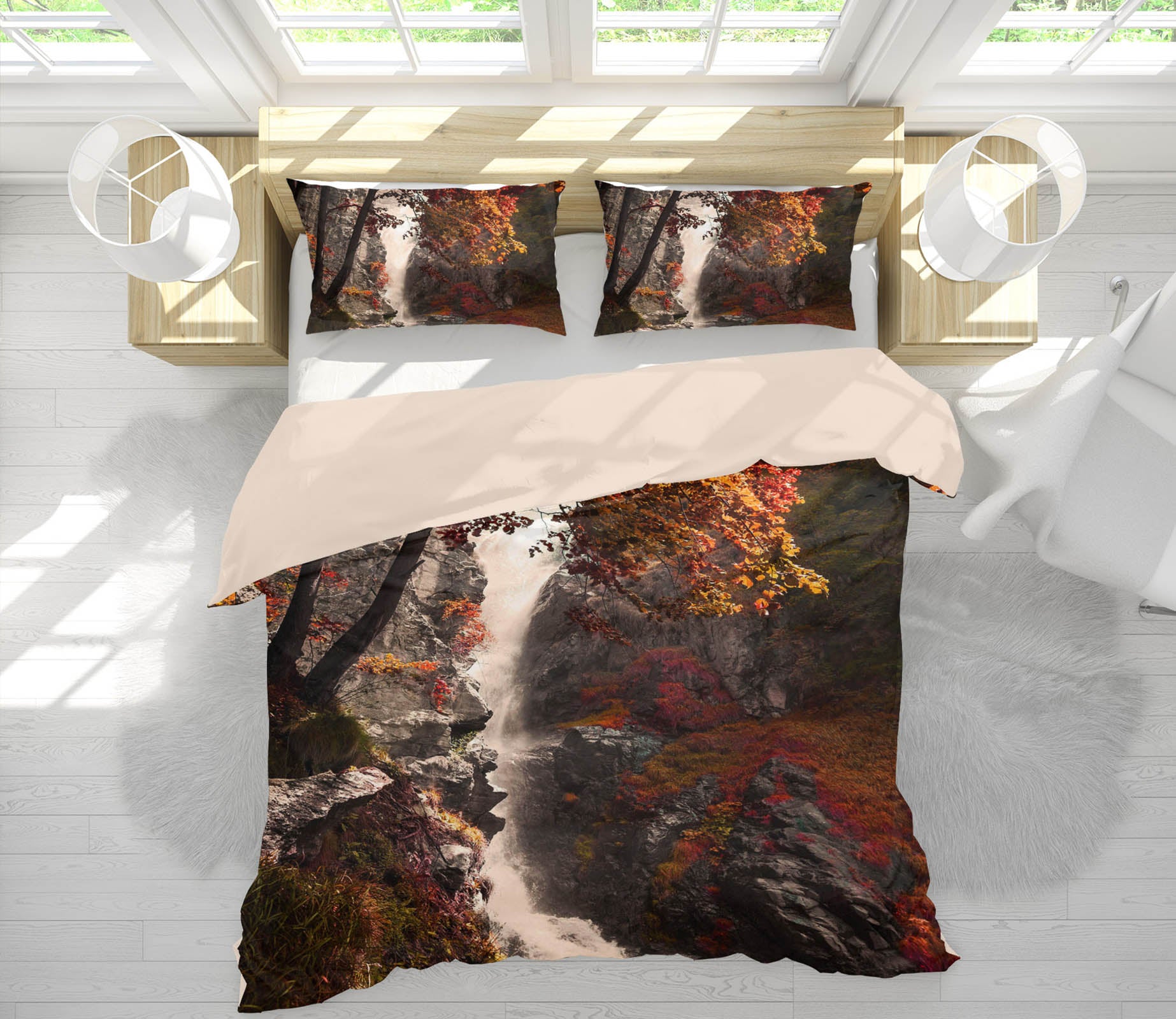 3D Mountain Falls 124 Marco Carmassi Bedding Bed Pillowcases Quilt