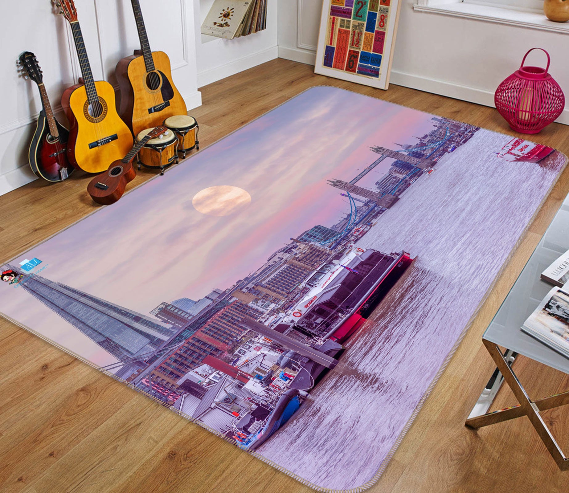 3D Sea Bridge 6860 Assaf Frank Rug Non Slip Rug Mat