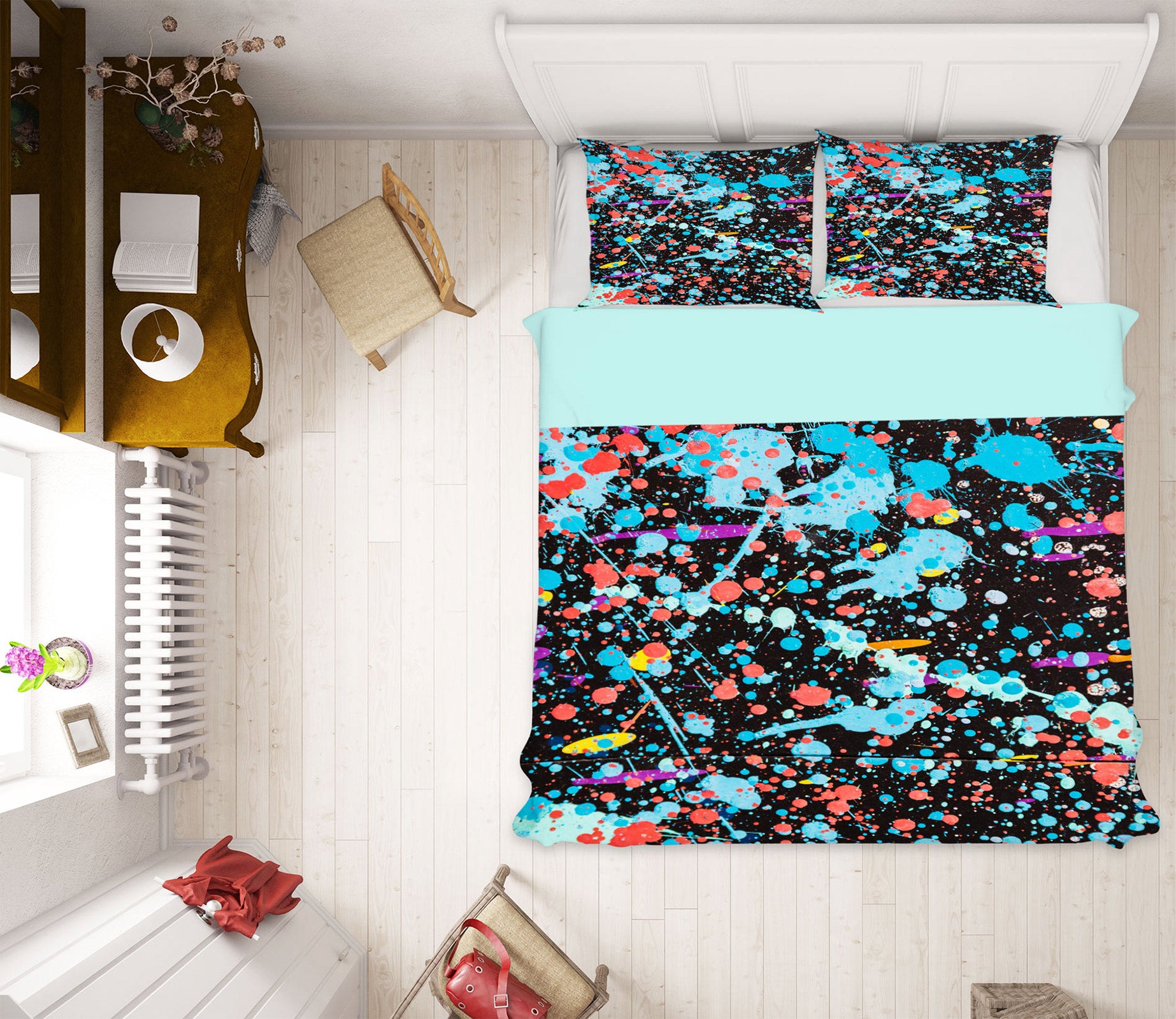 3D Color Drop Ink 60061 Bed Pillowcases Quilt
