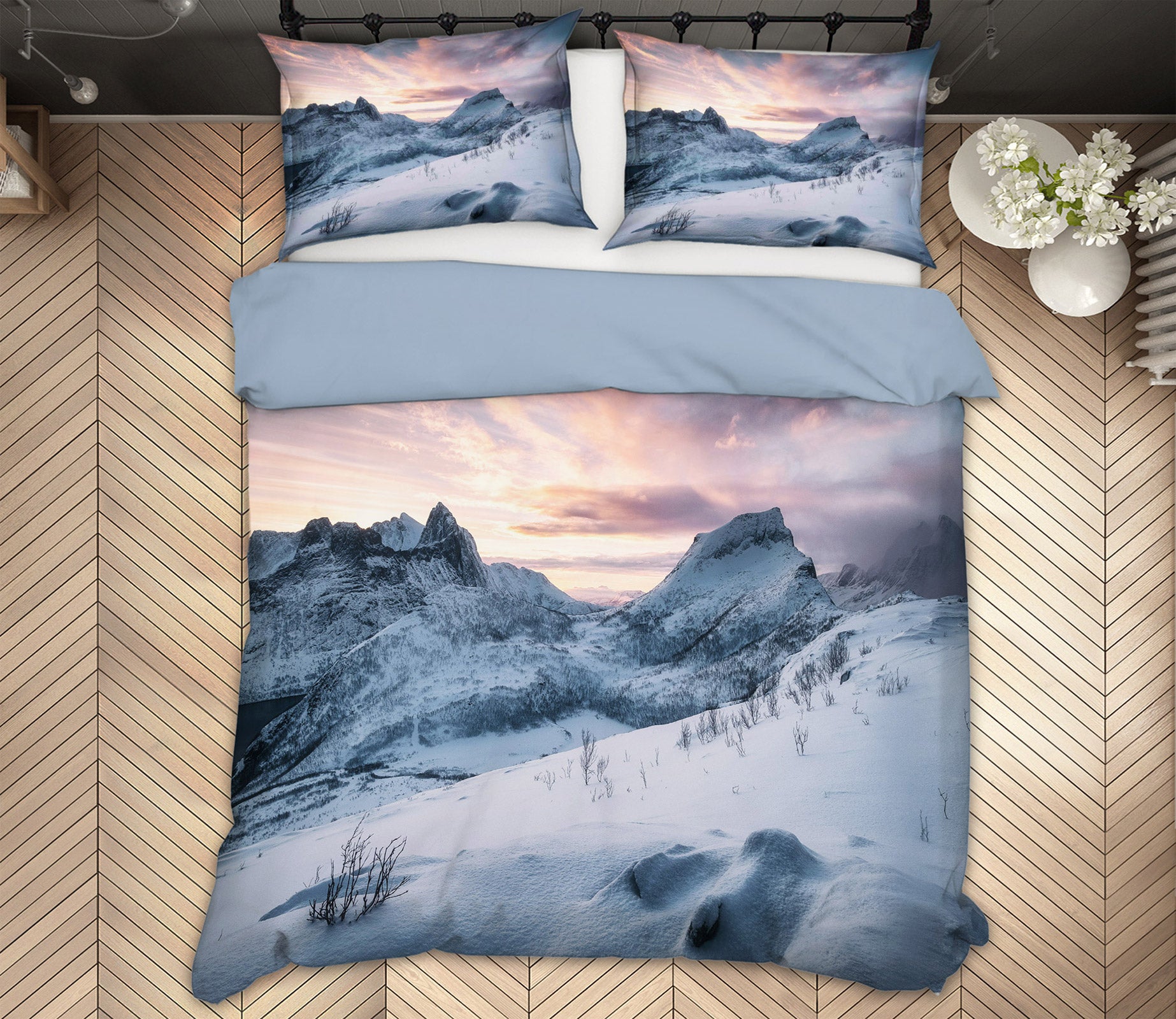 3D Snow Mountain 59151 Bed Pillowcases Quilt
