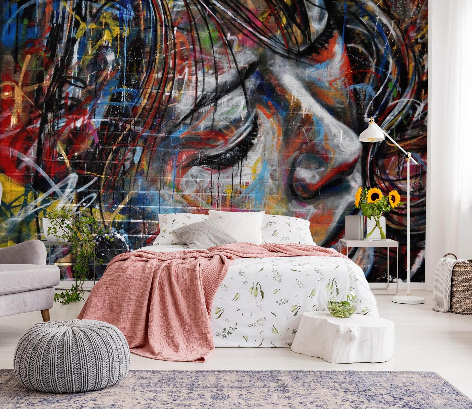 3D Graffiti Woman 108 Wall Murals Wallpaper AJ Wallpaper 2 