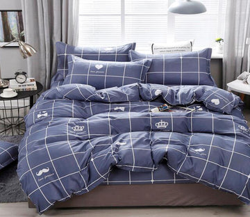 3D Dark Gray Grid 2006 Bed Pillowcases Quilt