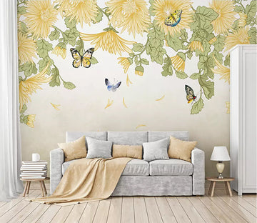 3D Flower Butterfly 1773 Wall Murals Wallpaper AJ Wallpaper 2 
