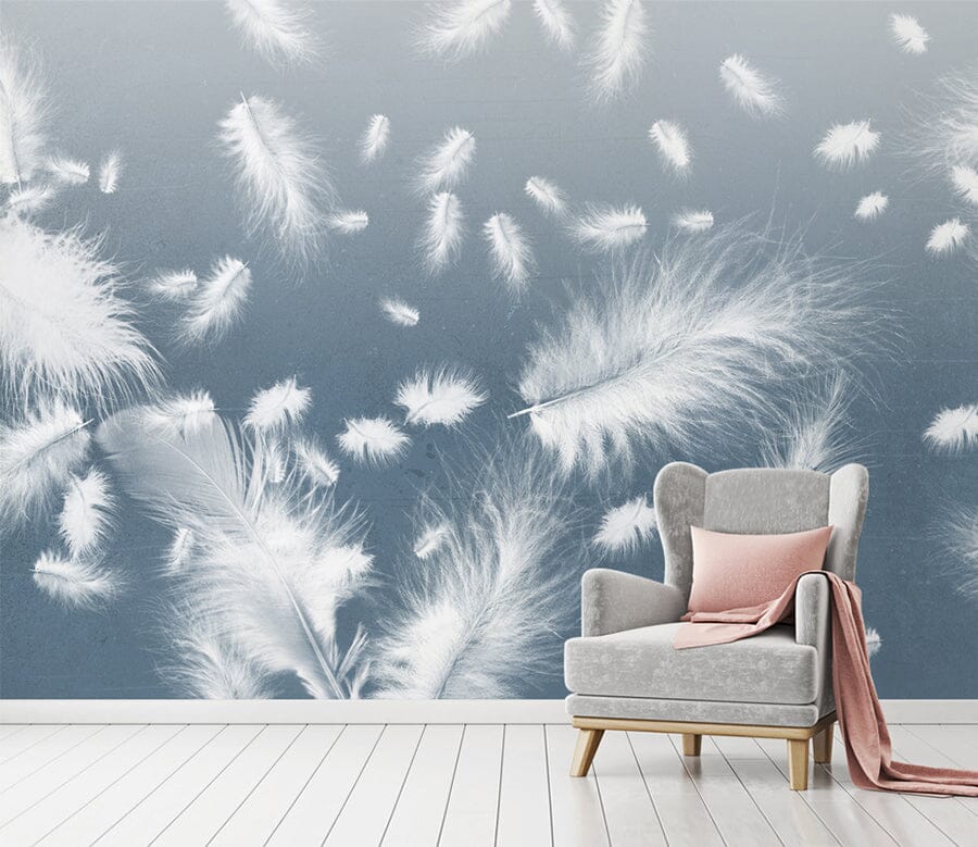 3D White Feather WC018 Wall Murals Wallpaper AJ Wallpaper 2 