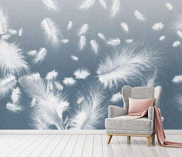 3D White Feather WC018 Wall Murals Wallpaper AJ Wallpaper 2 