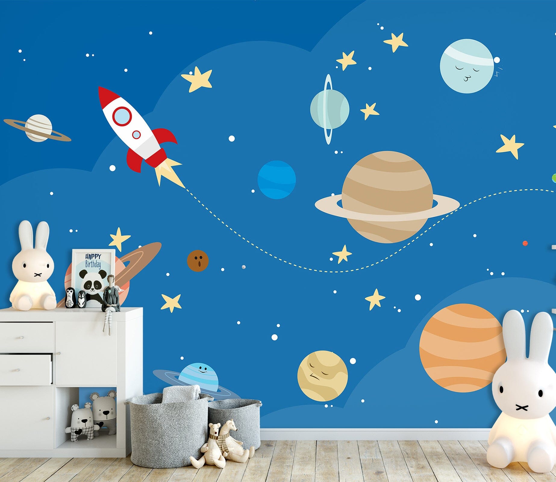 3D Rocket Planet 1433 Wall Murals Wallpaper AJ Wallpaper 2 