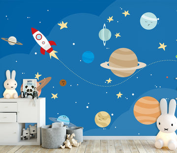 3D Rocket Planet 1433 Wall Murals Wallpaper AJ Wallpaper 2 
