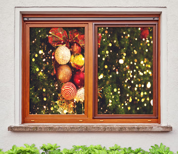 3D Colored Balls Light Spot 42148 Christmas Window Film Print Sticker Cling Stained Glass Xmas