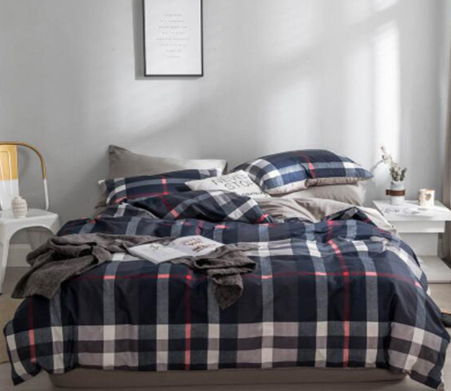 3D Black And Gray Grid 20251 Bed Pillowcases Quilt