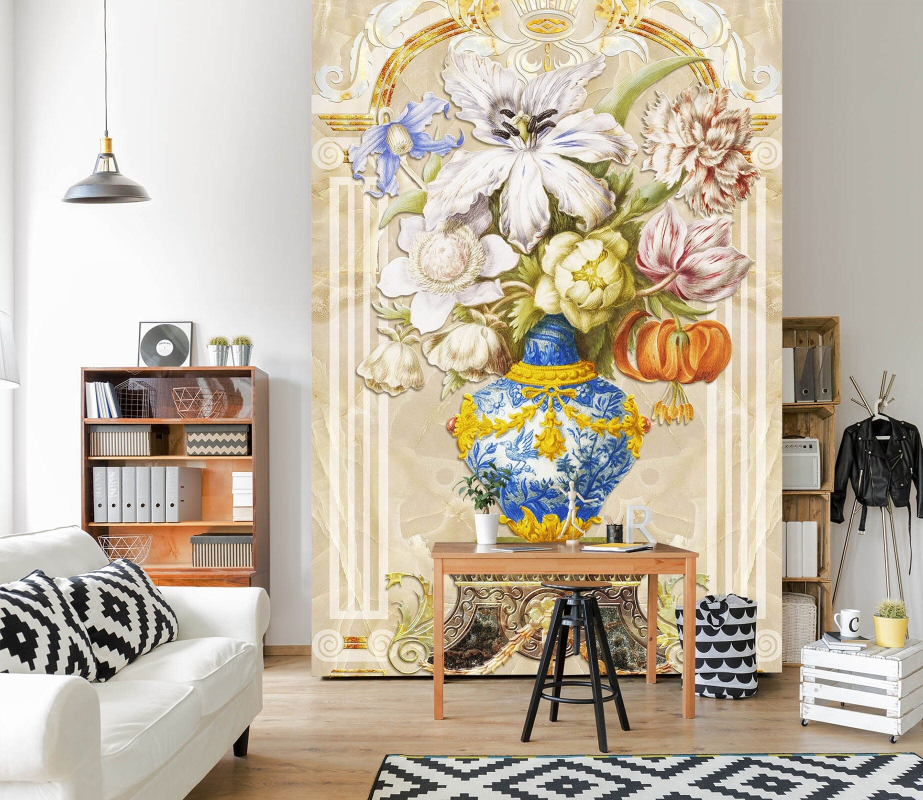 3D Vase Flowers 1863 Wall Murals Wallpaper AJ Wallpaper 2 