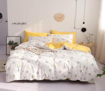 3D Yellow White Small Pattern 15158 Bed Pillowcases Quilt