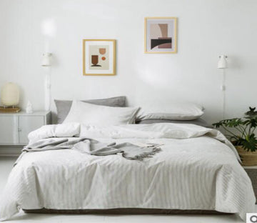 3D White 14170 Bed Pillowcases Quilt