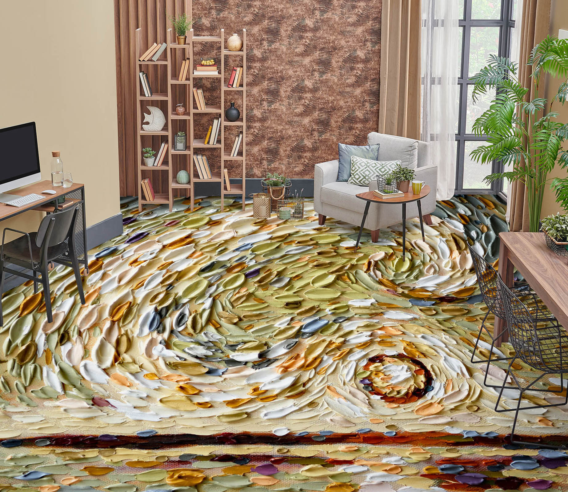 3D Like A Stone Oil Paint 567 Dena Tollefson Floor Mural
