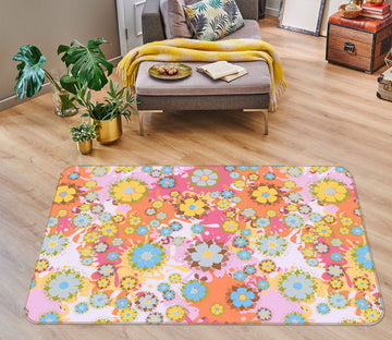 3D Flower Pattern 34170 Non Slip Rug Mat