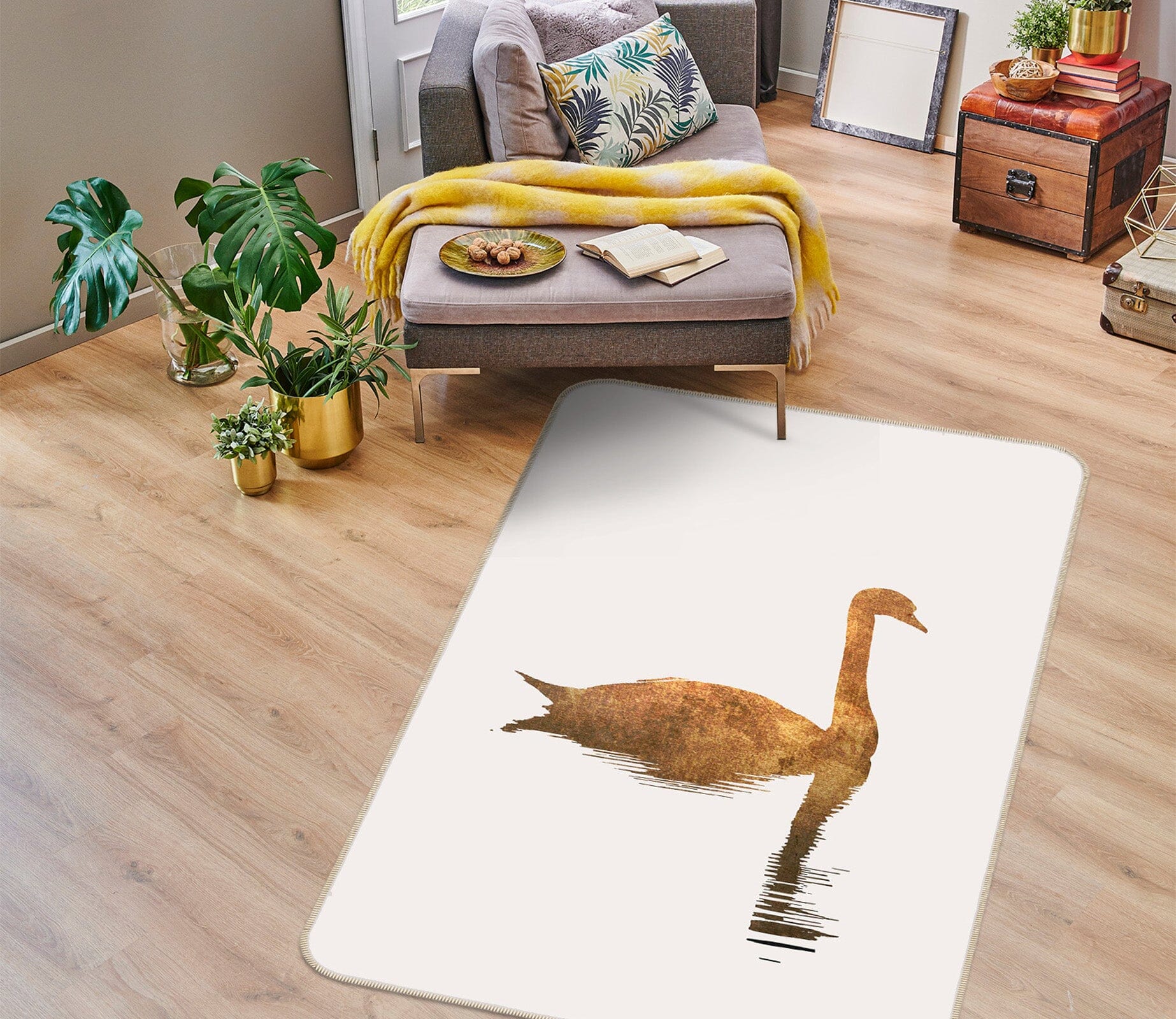 3D Golden Swan 1126 Boris Draschoff Rug Non Slip Rug Mat Mat AJ Creativity Home 