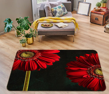 3D Red Flowers 75248 Non Slip Rug Mat