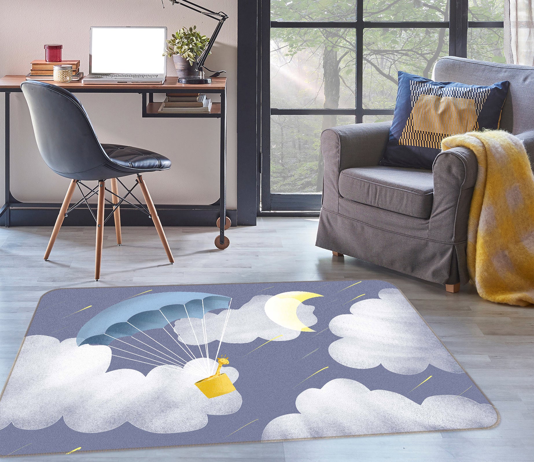 3D Clouds 77062 Non Slip Rug Mat