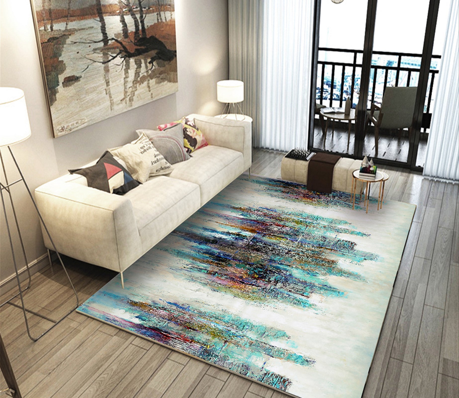 3D Color Stripe WG154 Non Slip Rug Mat Mat AJ Creativity Home 