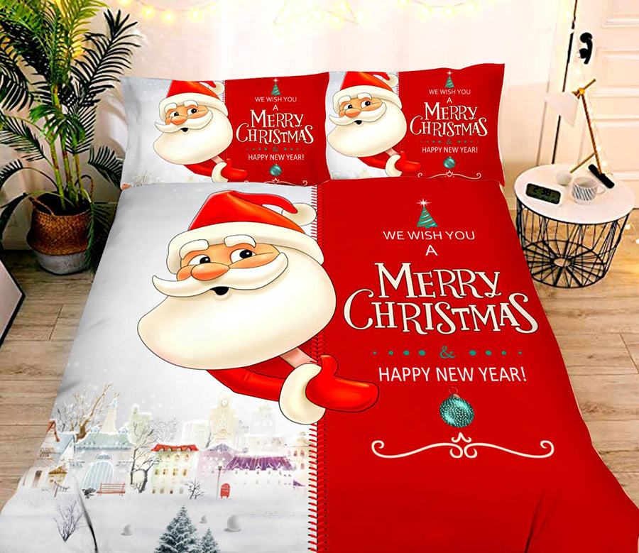 3D Santa Claus 45231 Christmas Quilt Duvet Cover Xmas Bed Pillowcases