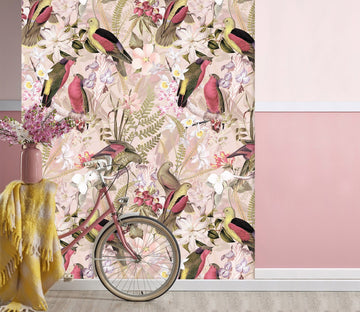 3D Bird Flowers 1399 Uta Naumann Wall Mural Wall Murals Wallpaper AJ Wallpaper 2 