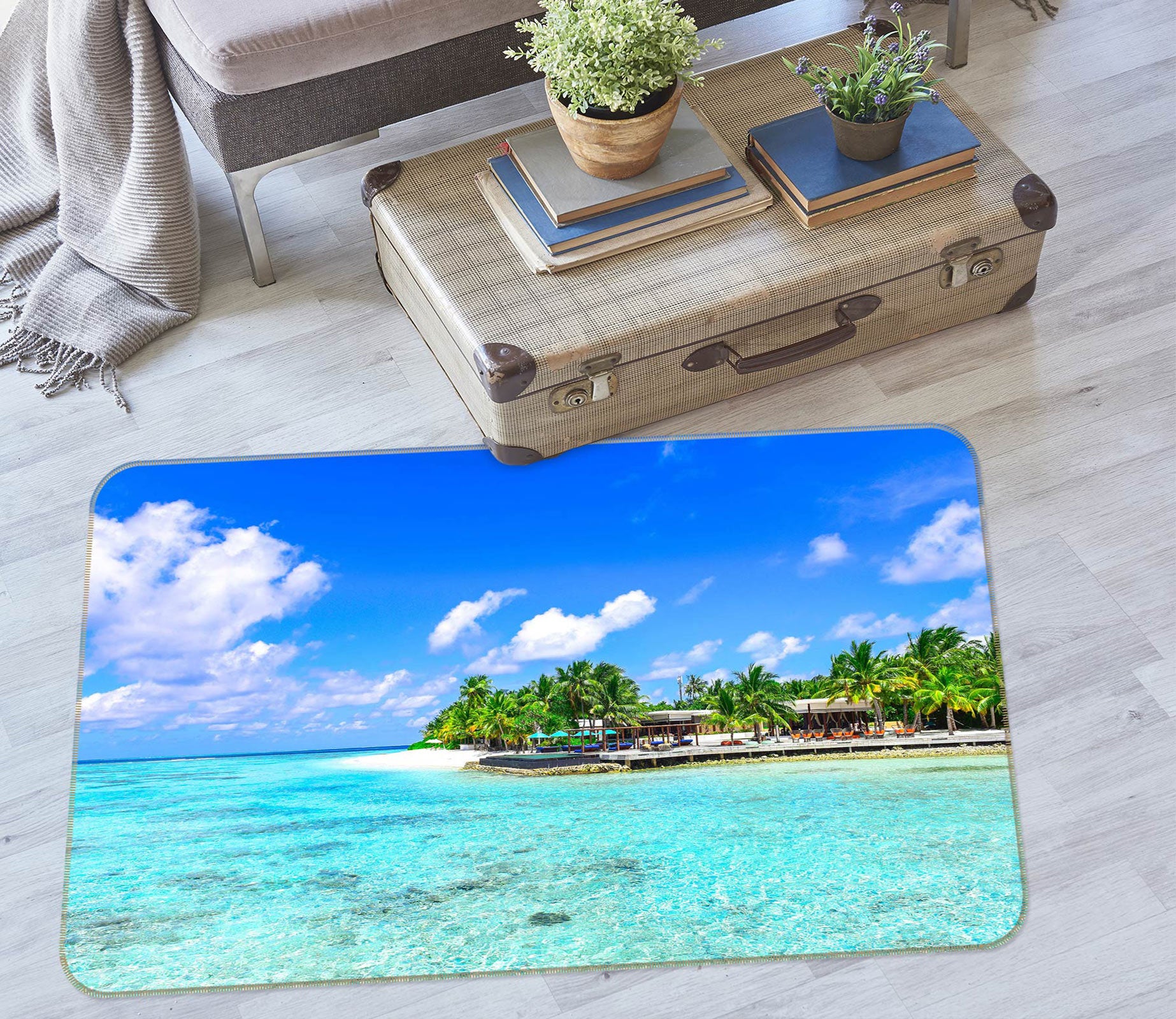 3D Ocean Tree 76261 Non Slip Rug Mat