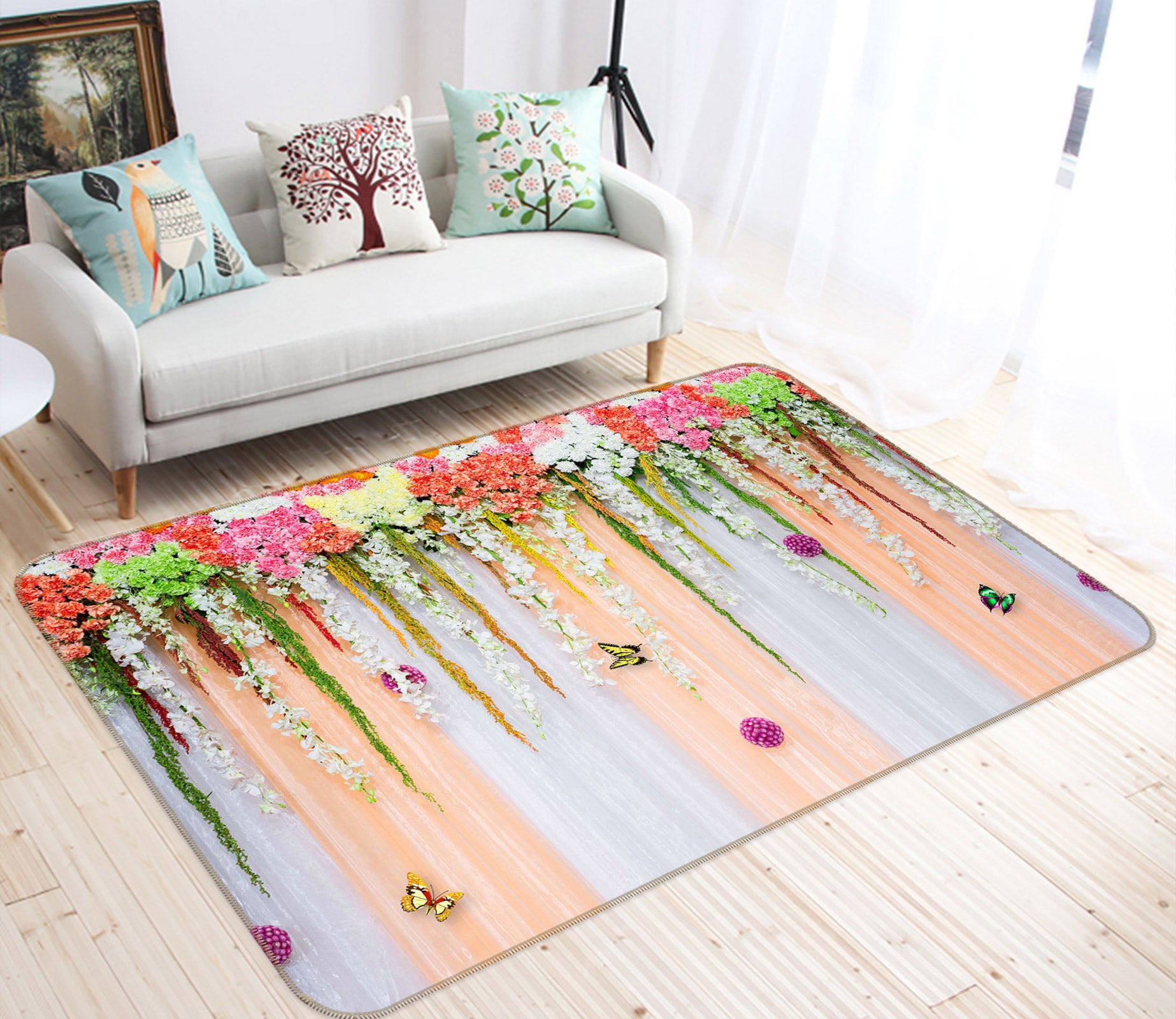 3D Flower Wall 76297 Non Slip Rug Mat