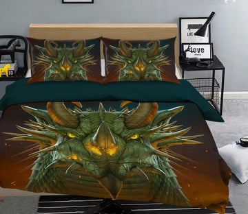 3D Dragon Portrait 042 Bed Pillowcases Quilt Exclusive Designer Vincent Quiet Covers AJ Creativity Home 