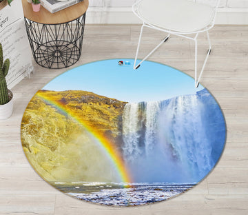 3D Rainbow Falls 69107 Round Non Slip Rug Mat