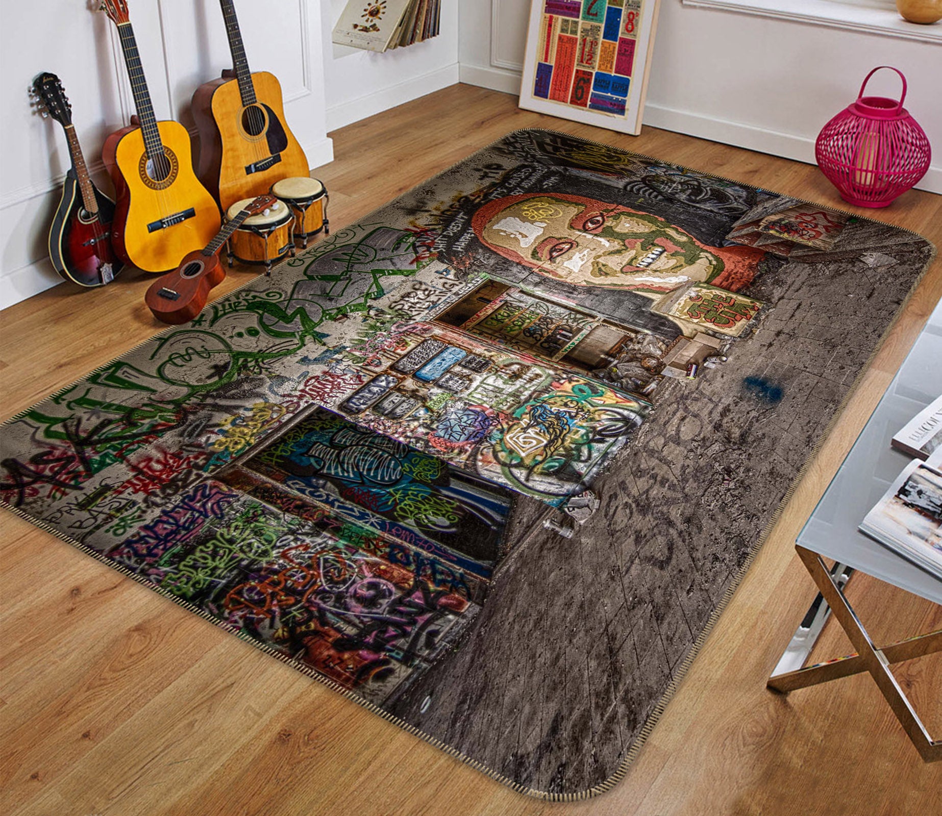 3D Wall Graffiti 65155 Non Slip Rug Mat
