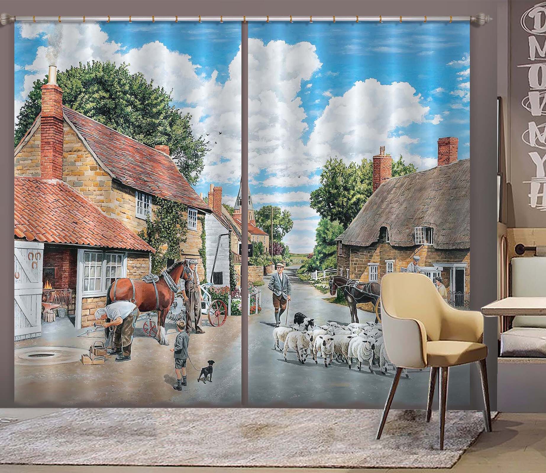 3D The Village Farrier 113 Trevor Mitchell Curtain Curtains Drapes Curtains AJ Creativity Home 
