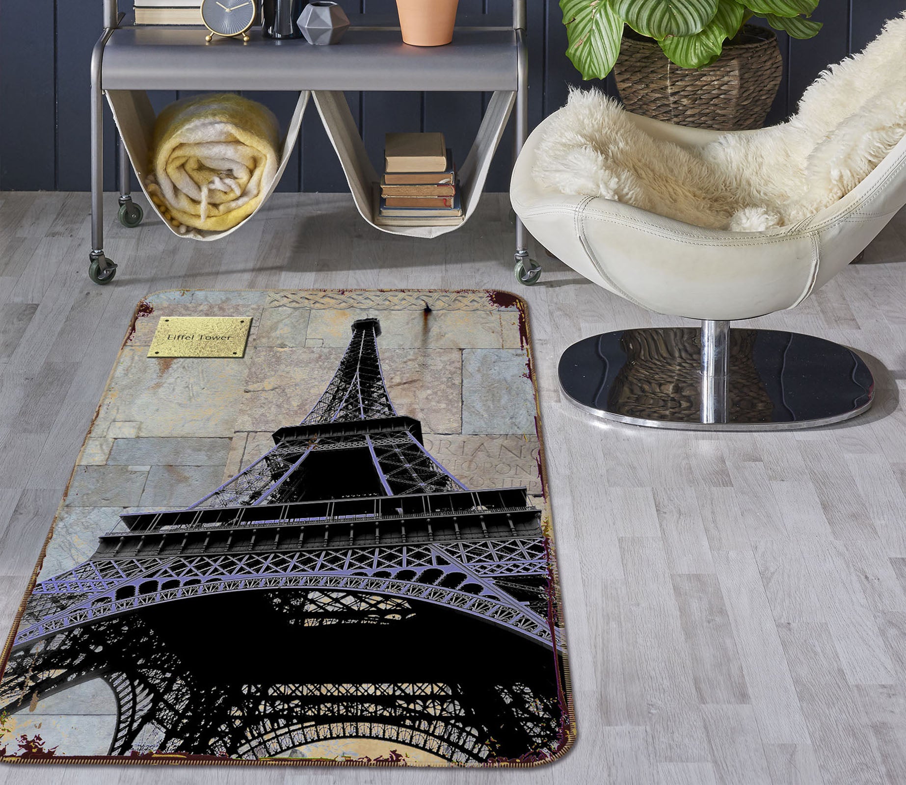 3D Eiffel Tower Building 32148 Non Slip Rug Mat