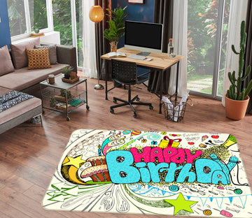 3D Happy Birthday 37087 Non Slip Rug Mat