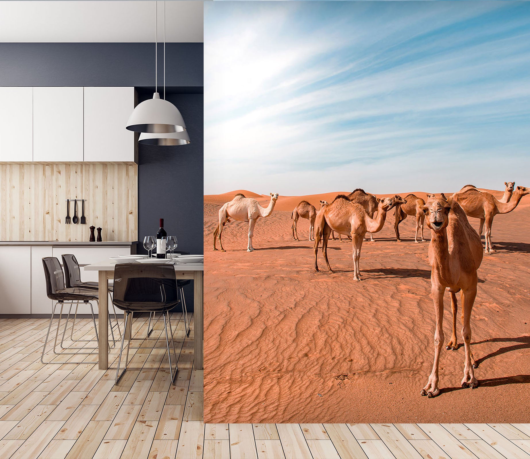 3D Desert Camel 101 Wall Murals