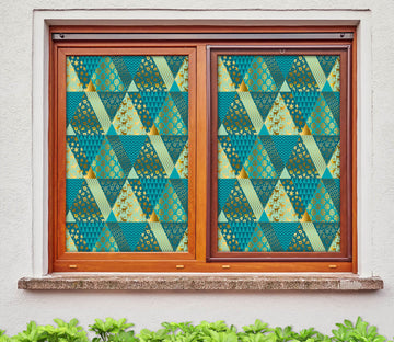 3D Triangle Pattern 43018 Christmas Window Film Print Sticker Cling Stained Glass Xmas