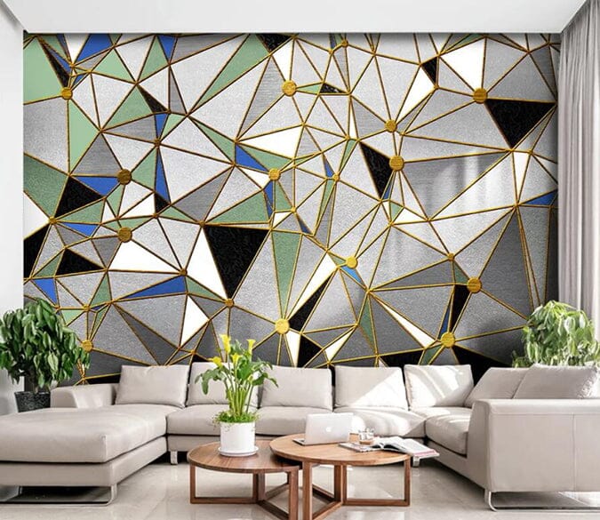 3D Green Triangle 2924 Wall Murals Wallpaper AJ Wallpaper 2 