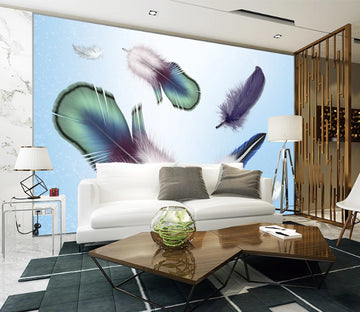 3D Purple Feathers WC2447 Wall Murals