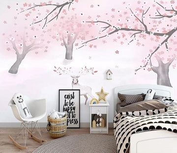 3D Pink Forest 2111 Wall Murals Wallpaper AJ Wallpaper 2 