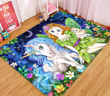 3D Unicorn Fairy 5724 Kayomi Harai Rug Non Slip Rug Mat