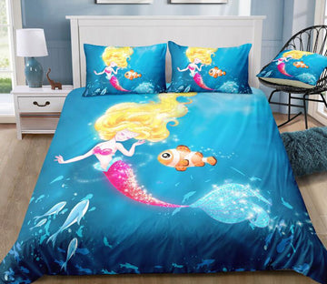 3D Fish Mermaid 6063 Bed Pillowcases Quilt