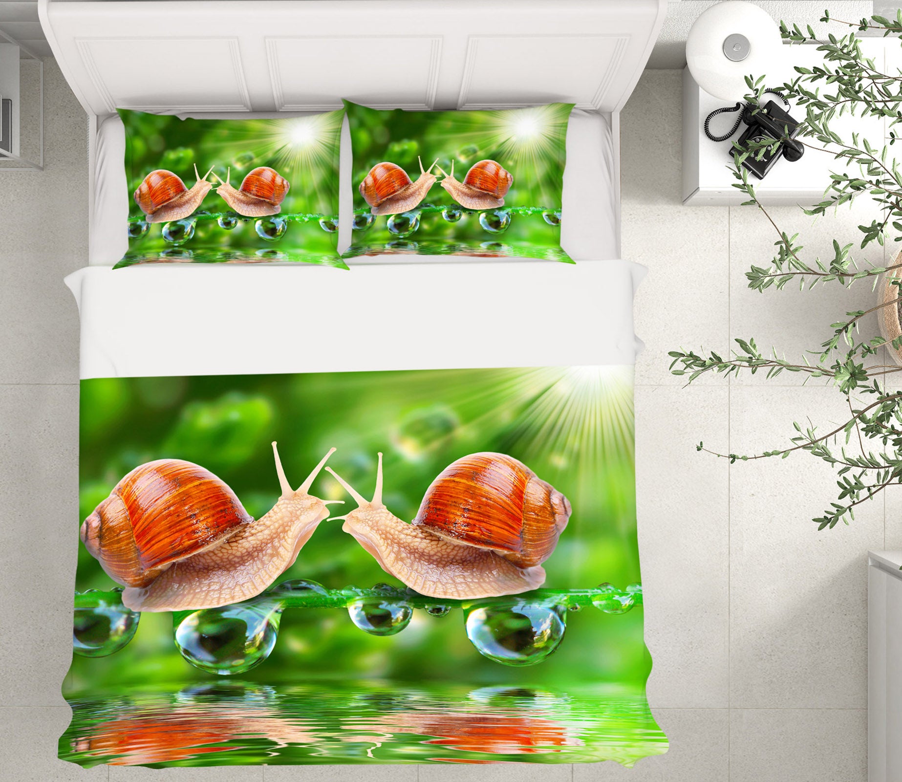 3D Snails 21020 Bed Pillowcases Quilt