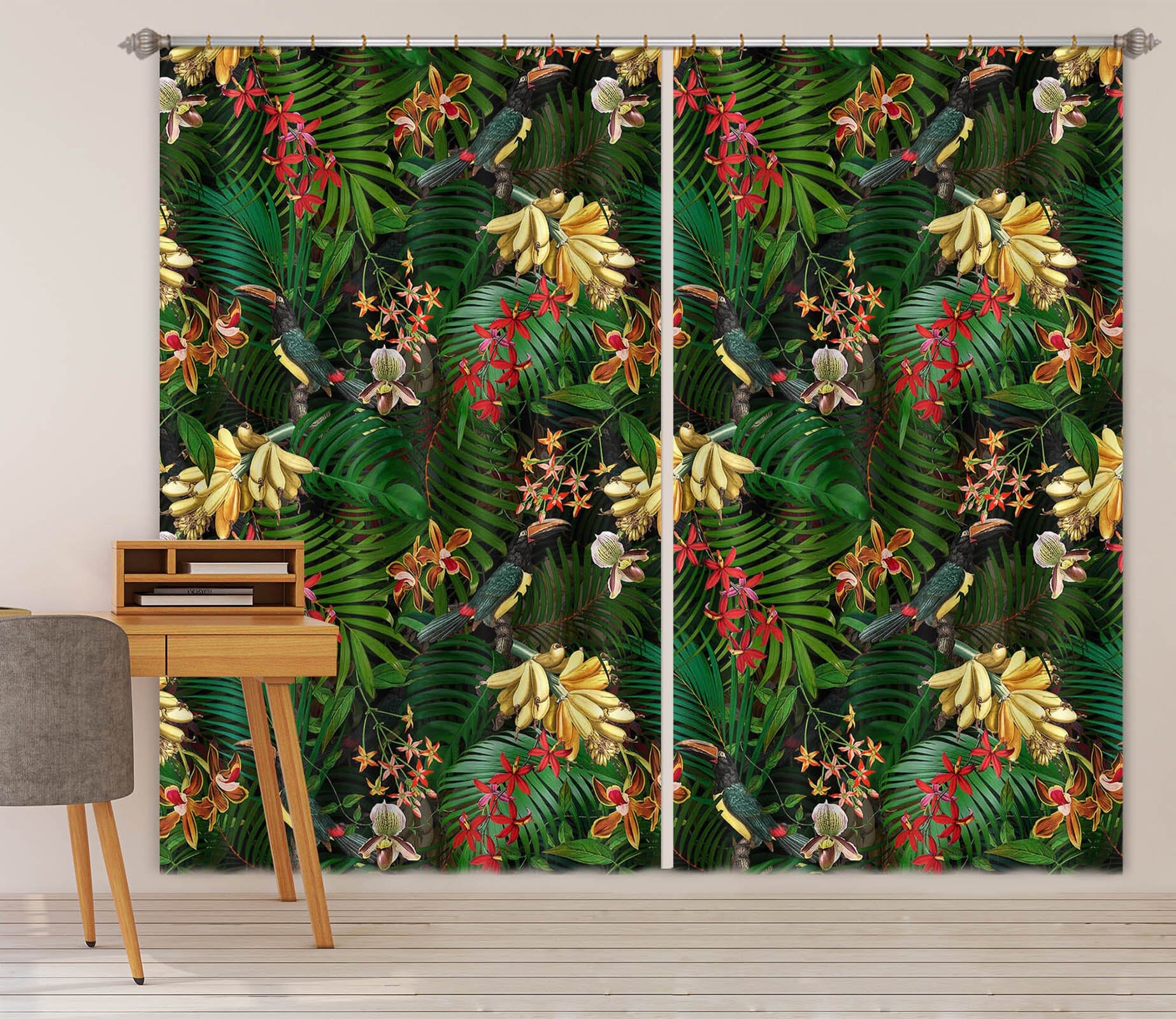 3D Painted Chrysanthemum 158 Uta Naumann Curtain Curtains Drapes Curtains AJ Creativity Home 