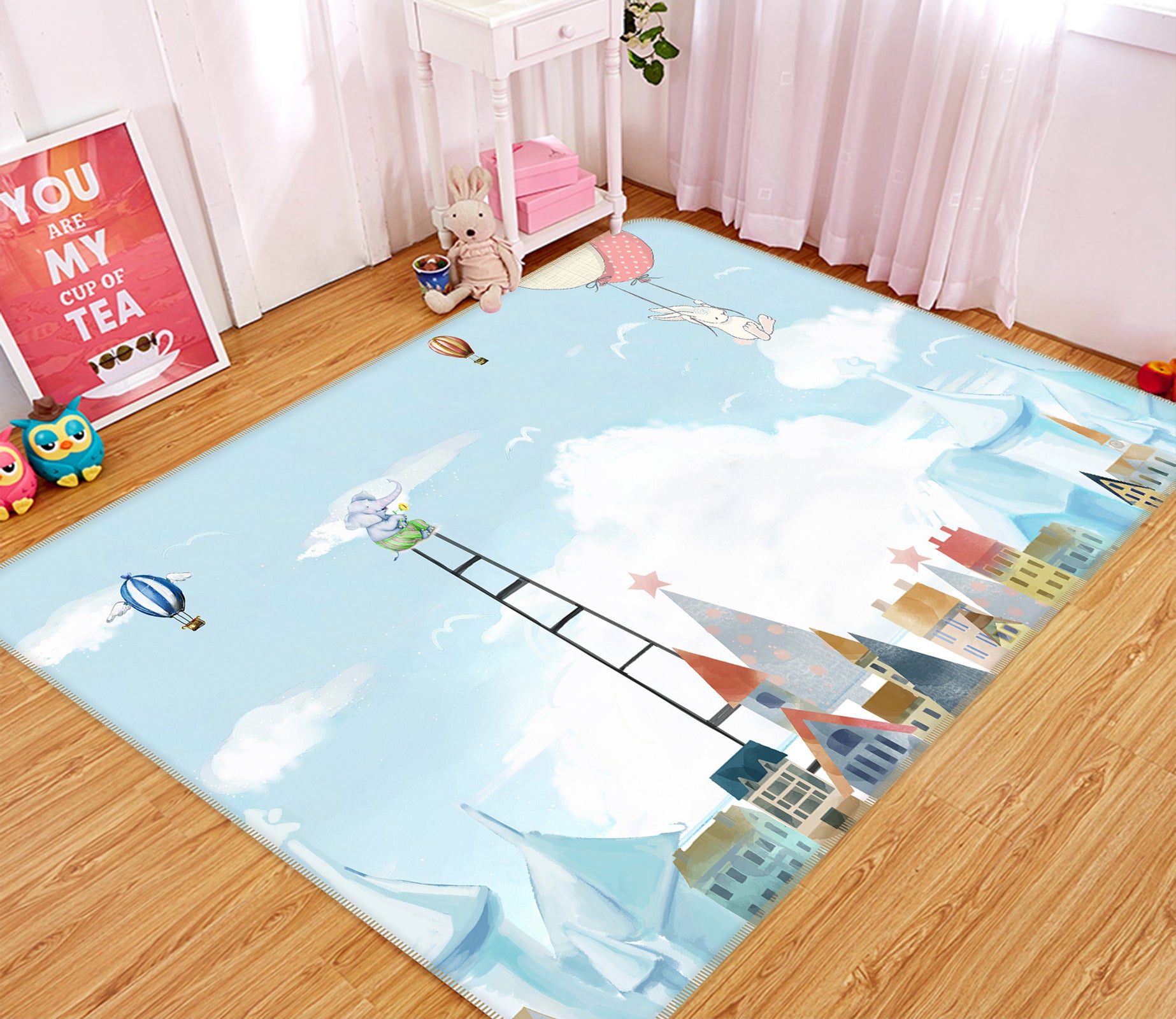 3D House Ladder 77059 Non Slip Rug Mat
