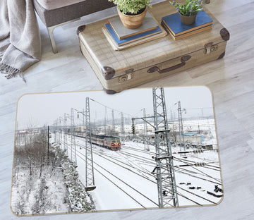3D Snow Rail Train 42015 Vehicle Non Slip Rug Mat