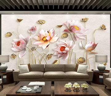 3D Lotus 963 Wall Murals Wallpaper AJ Wallpaper 2 