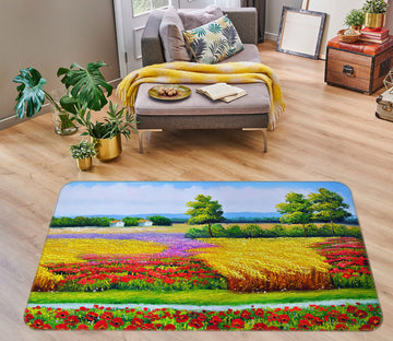 3D Flower Field 76016 Non Slip Rug Mat