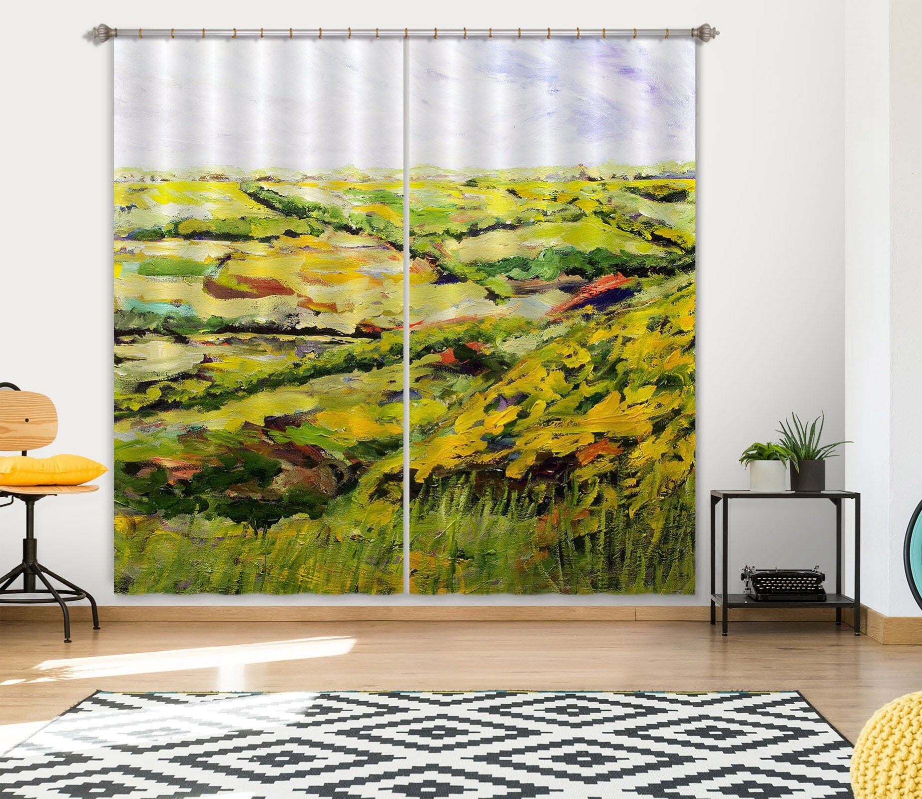 3D Sunny Field 220 Allan P. Friedlander Curtain Curtains Drapes Curtains AJ Creativity Home 