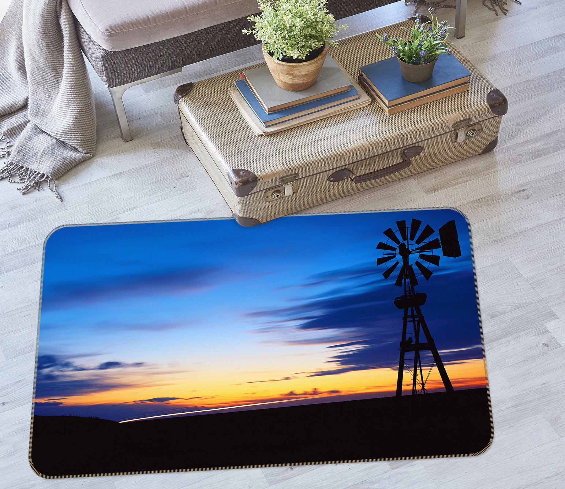3D Sunset Glow 75259 Non Slip Rug Mat