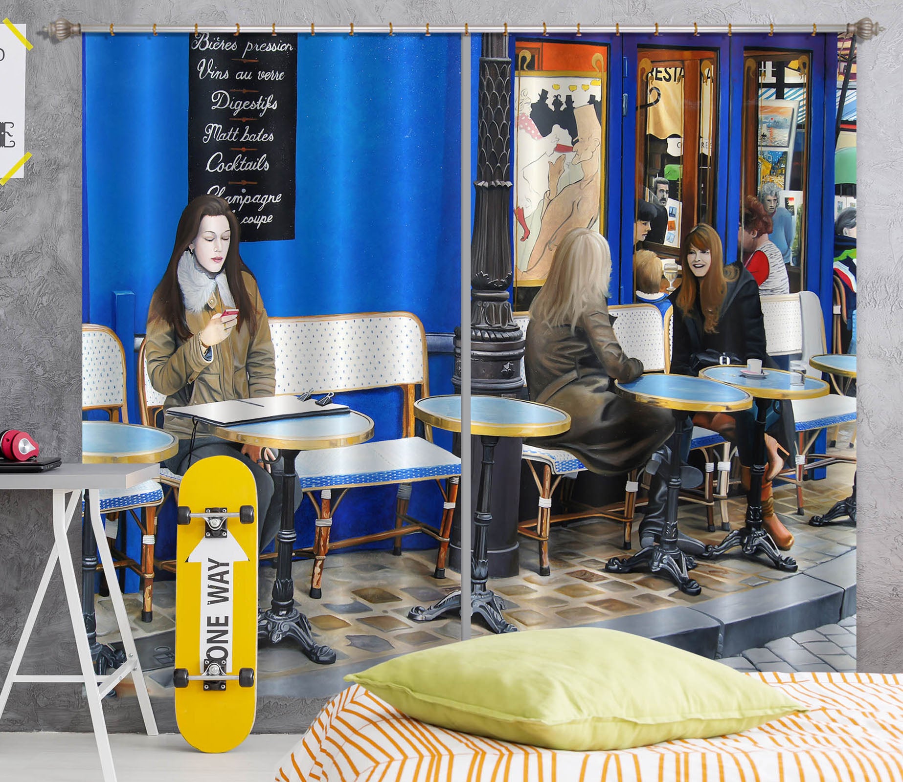 3D Street Tables Chairs 11008 Matthew Holden Bates Curtain Curtains Drapes