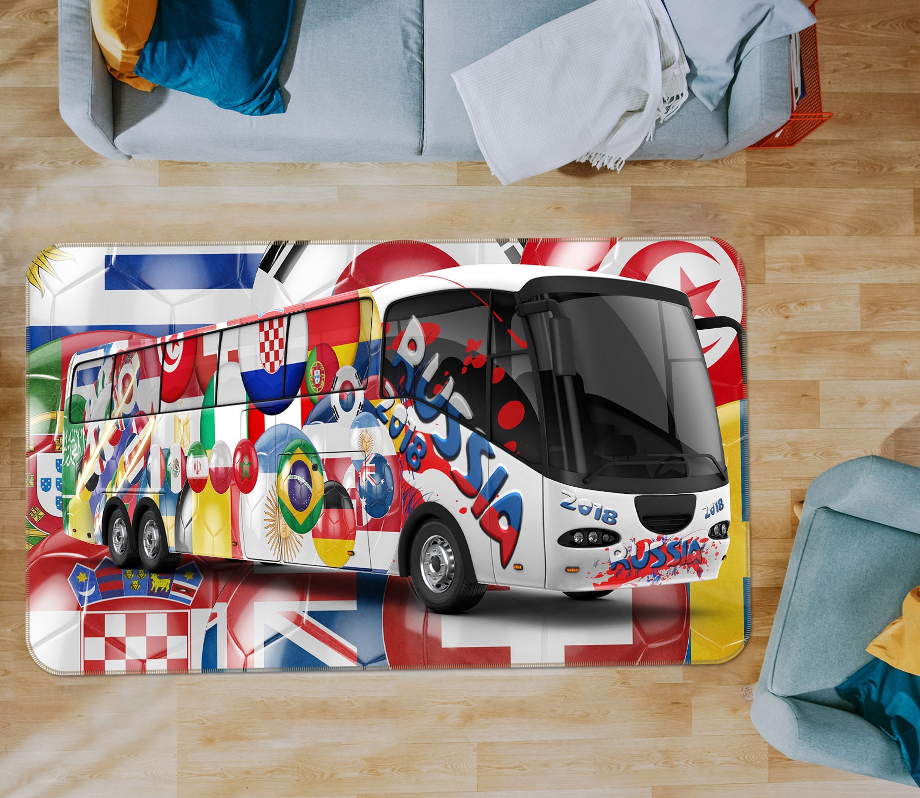 3D Color Bus 38242 Vehicle Non Slip Rug Mat