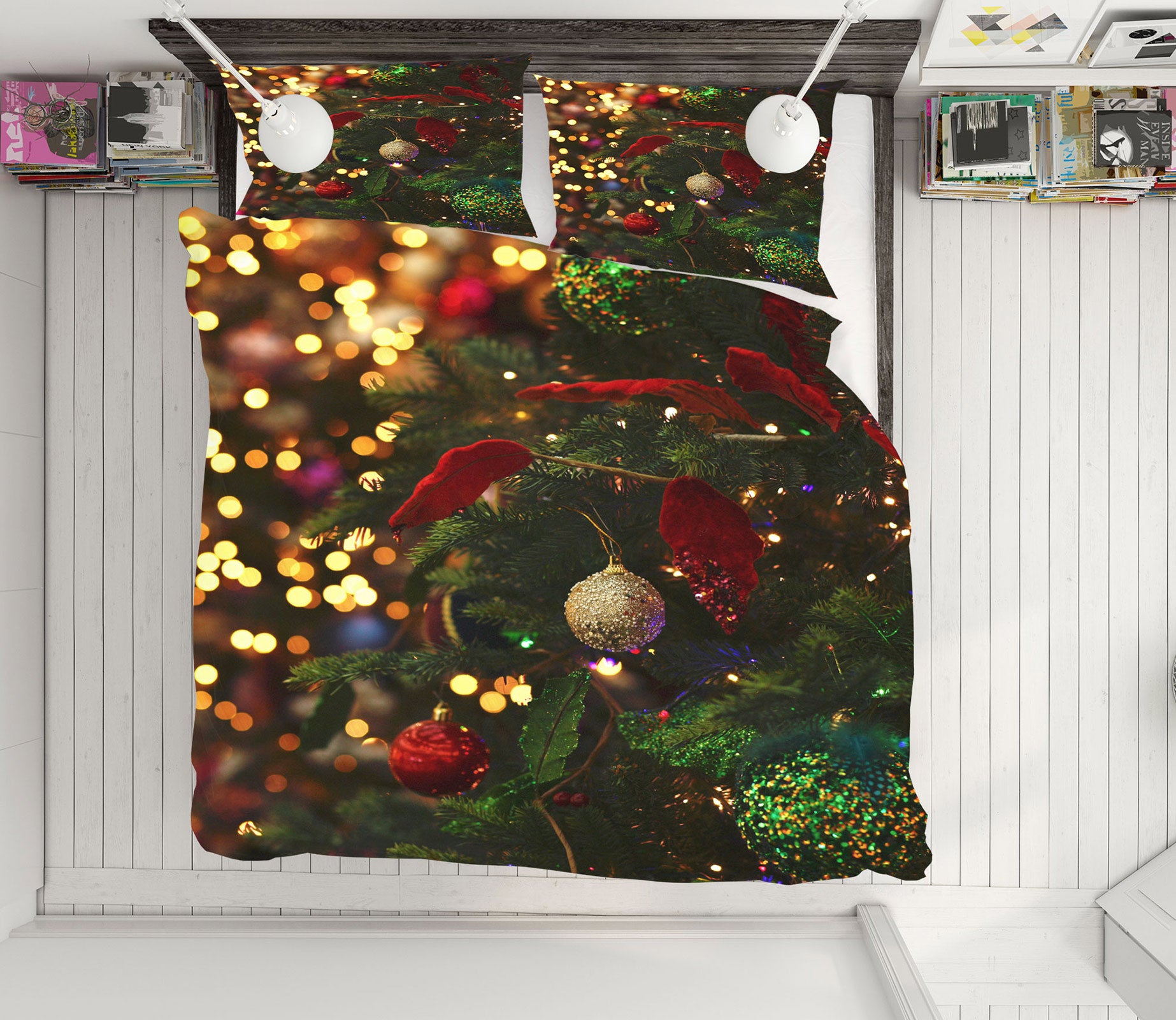 3D Branch Pendant 51031 Christmas Quilt Duvet Cover Xmas Bed Pillowcases